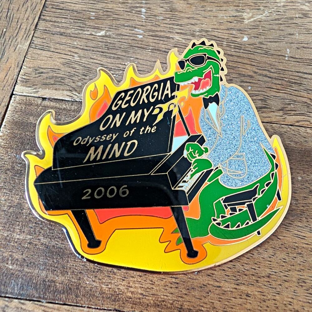 Georgia on My Mind Odyssey of the Mind 2006 Alligator Piano Collector Pin